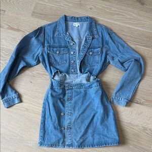 superdown Light Blue Denim Two-Piece Dress Set